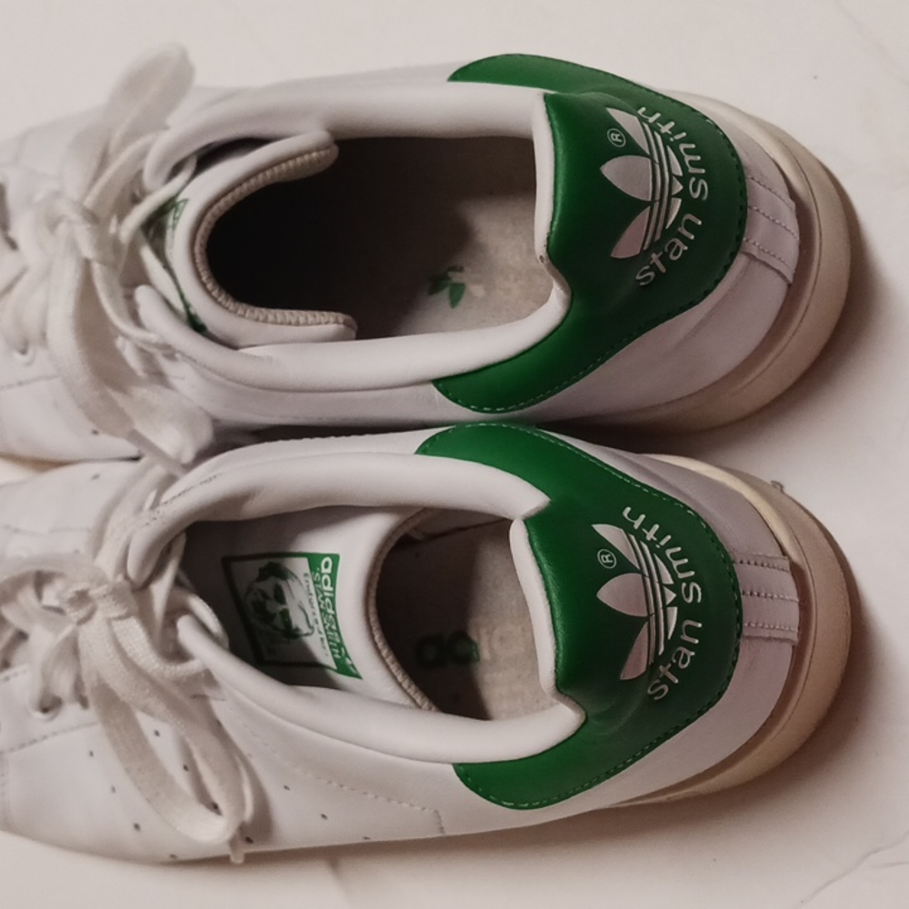 Adidas Originals Stan Smith Shoes Sneakers White Green M20324 Men's Size 10,2015 - Picture 5 of 8